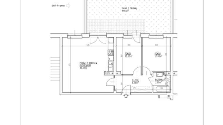 Rzut - Mieszkanie na sprzedaż 3 pokoje o powierzchni 61,46 m² - numer 1 w Północna 26