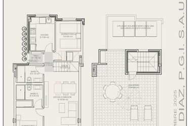 Rzut - Mieszkanie na sprzedaż 2 pokoje o powierzchni 59,6 m² - numer T1.38 w Residencial La Isla III