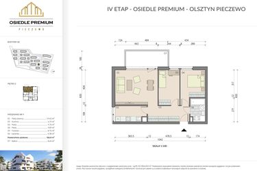 Rzut - Mieszkanie na sprzedaż 3 pokoje o powierzchni 58,63 m² - numer B2.9 w Osiedle Premium etap IV