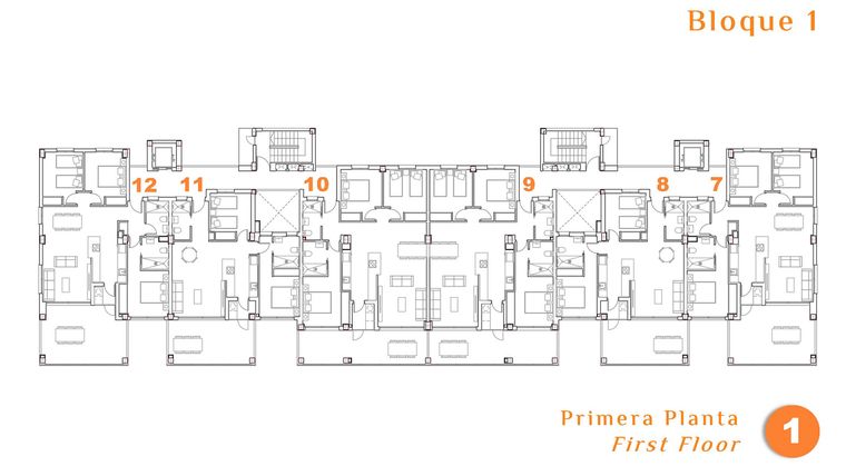 Rzut - Mieszkanie na sprzedaż 2 pokoje o powierzchni 73,22 m² - numer 11 w Mieszkania w San Miguel de Salinas - 24548026