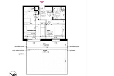 Rzut - Mieszkanie na sprzedaż 2 pokoje o powierzchni 41,02 m² - numer C/2/0/2 w Malta Wołkowyska etap III