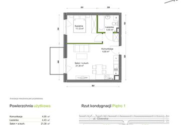 Rzut - Mieszkanie na sprzedaż 2 pokoje o powierzchni 40,85 m² - numer E2/E/04 w Orawska Vita