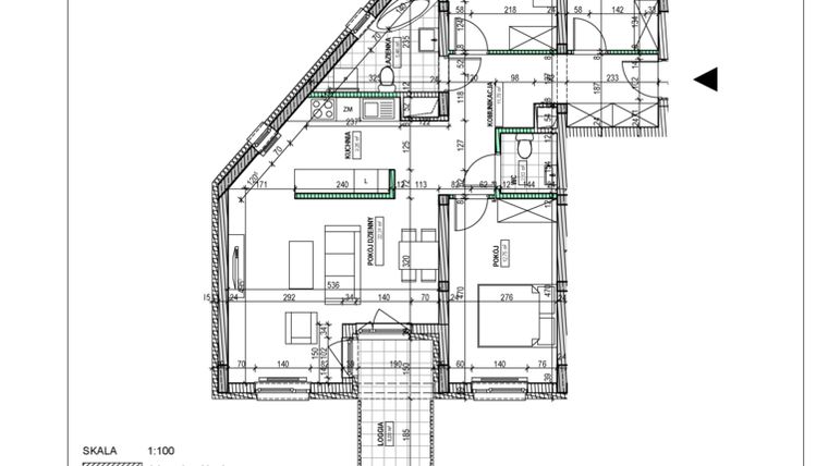 Rzut - Mieszkanie na sprzedaż 4 pokoje o powierzchni 86,82 m² - numer B.70 w Osiedle Perłowe