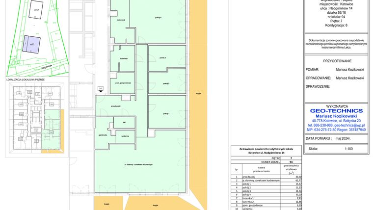 Rzut - Mieszkanie na sprzedaż 5 pokoi o powierzchni 195,32 m² - numer B1.94 w Nadgórników 14