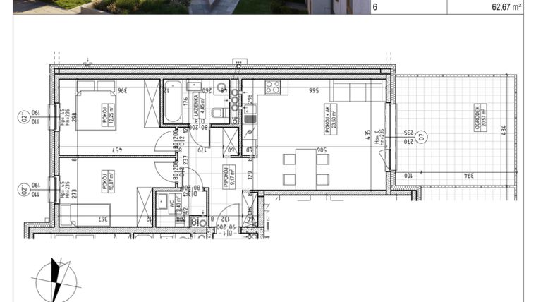 Rzut - Mieszkanie na sprzedaż 3 pokoje o powierzchni 62,67 m² - numer M.B8.00.02 w Osiedle Harmonia bud. B8