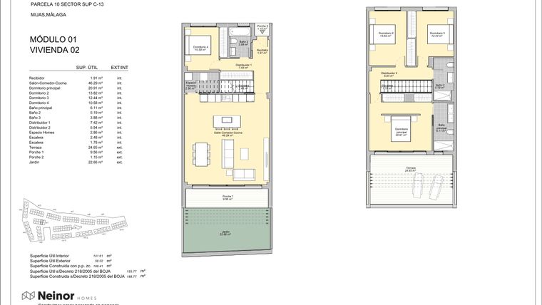 Rzut - Mieszkanie na sprzedaż 4 pokoje o powierzchni 141 m² - numer 1.2 w Evergreen Homes - Mijas