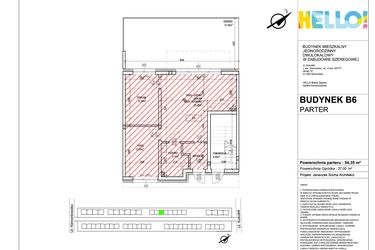 Rzut - Mieszkanie na sprzedaż 3 pokoje o powierzchni 54,35 m² - numer B6.1 w HELLO! KUKUŁKI bud. B