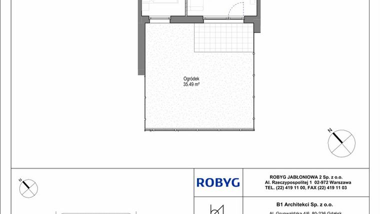 Rzut - Mieszkanie na sprzedaż 2 pokoje o powierzchni 36,36 m² - numer B.0M05 w Kobieli 4