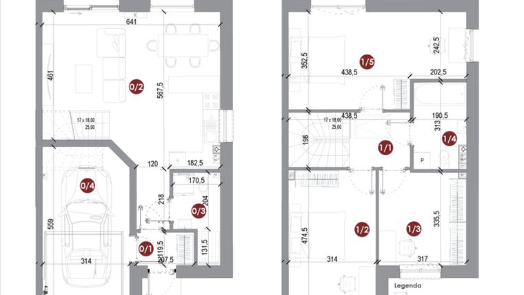 Rzut - Dom na sprzedaż 4 pokoje o powierzchni 109,63 m² - numer 20B w Parkowy Zakątek