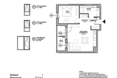 Rzut - Mieszkanie na sprzedaż 2 pokoje o powierzchni 49,3 m² - numer D.2.4.4 w Rumia Centralna