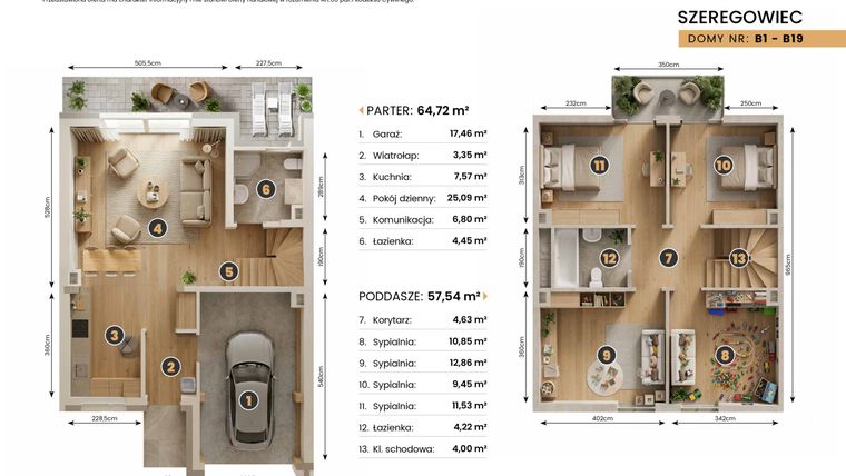 Rzut - Dom na sprzedaż 4 pokoje o powierzchni 122,32 m² - numer B2 w Golden Park