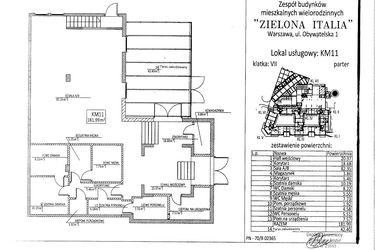 Rzut - Lokal użytkowy na sprzedaż 1 pokój o powierzchni 181,99 m² - numer KM-11 w Osiedle Zielona Italia