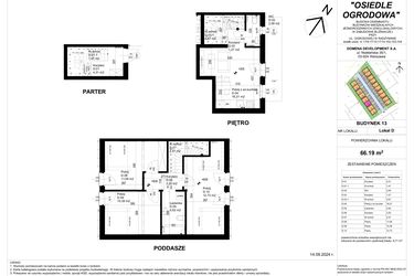 Rzut - Mieszkanie na sprzedaż 4 pokoje o powierzchni 66,19 m² - numer 13D w Osiedle Ogrodowa