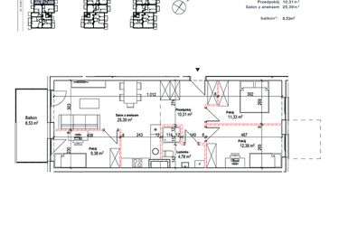 Rzut - Mieszkanie na sprzedaż 4 pokoje o powierzchni 75,32 m² - numer 16 w Łowicka 25