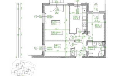 Rzut - Mieszkanie na sprzedaż 3 pokoje o powierzchni 59,12 m² - numer A.I.3 w Villa Rosenthal