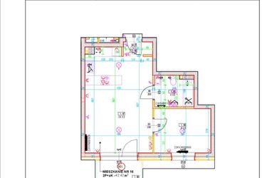 Rzut - Mieszkanie na sprzedaż 2 pokoje o powierzchni 42,42 m² - numer D16 w Osiedle Zuchów