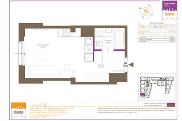 Rzut - Mieszkanie na sprzedaż 1 pokój o powierzchni 26,31 m² - numer 84 w Panorama Ursus