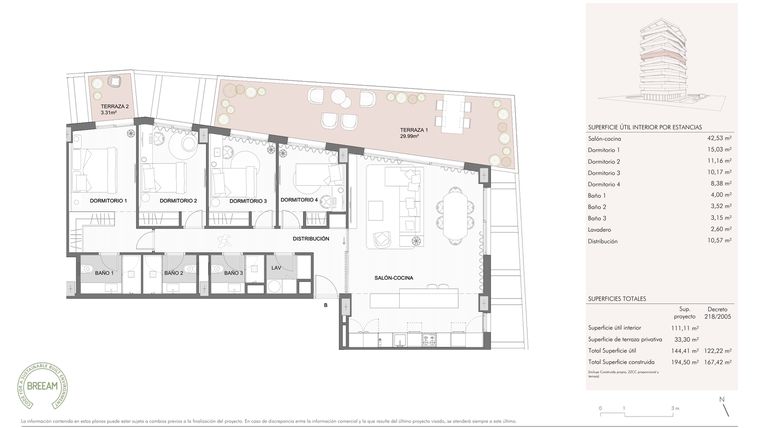 Rzut - Mieszkanie na sprzedaż 4 pokoje o powierzchni 117 m² - numer 327B w Octavia