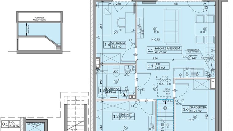 Rzut - Mieszkanie na sprzedaż 4 pokoje o powierzchni 62,57 m² - numer 61B w Domy na Witosa etap 2A i 2B