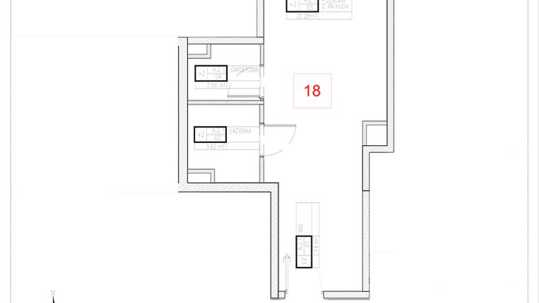 Rzut - Mieszkanie na sprzedaż 1 pokój o powierzchni 30,6 m² - numer A2-1 w Rezydencja Ogród Saski etap I i II