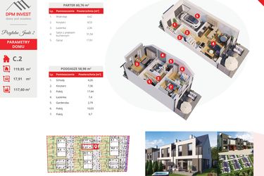 Rzut - Dom na sprzedaż 4 pokoje o powierzchni 119,8 m² - numer C.2 w Osiedle Przytulne Janki II etap 2