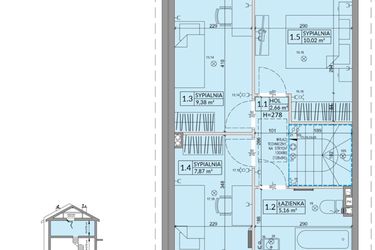 Rzut - Dom na sprzedaż 4 pokoje o powierzchni 77,99 m² - numer 34A w Osiedle Słoneczne etap IV