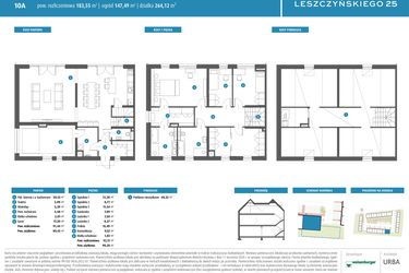 Rzut - Dom na sprzedaż 3 pokoje o powierzchni 183,55 m² - numer 10a w Leszczyńskiego 25