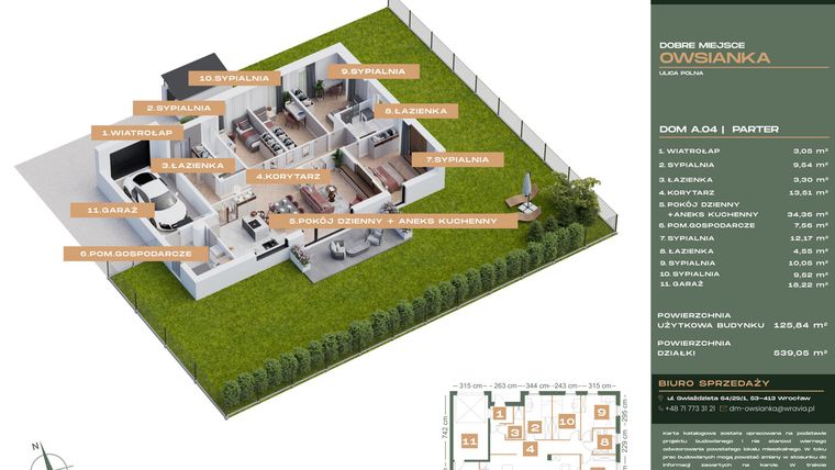 Rzut - Dom na sprzedaż 5 pokoi o powierzchni 125,84 m² - numer A4 w Dobre Miejsce Owsianka