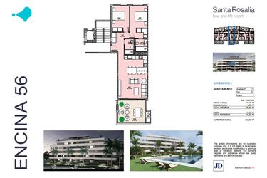 Rzut - Mieszkanie na sprzedaż 2 pokoje o powierzchni 77 m² - numer 15 w Santa Rosalía - Murcia