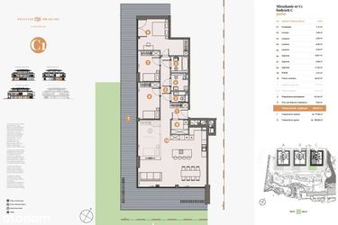 Rzut - Mieszkanie na sprzedaż 4 pokoje o powierzchni 136,45 m² - numer C1 w Przystań Wilhelma