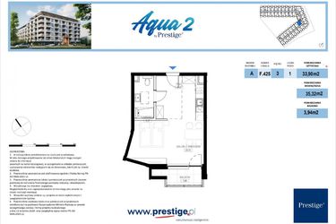 Rzut - Mieszkanie na sprzedaż 1 pokój o powierzchni 33,9 m² - numer F.425 w Bel Mare (Międzyzdroje)