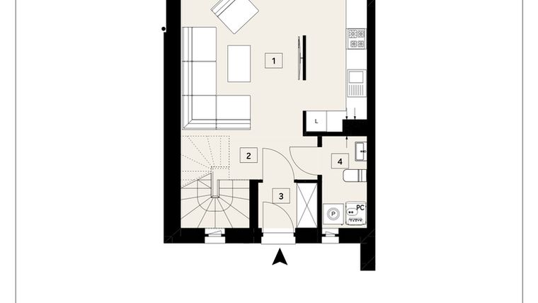 Rzut - Dom na sprzedaż 3 pokoje o powierzchni 69,03 m² - numer B8.A w Ametystowa Park