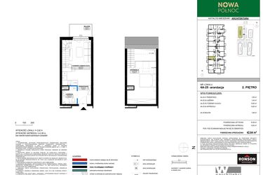 Rzut - Mieszkanie na sprzedaż 2 pokoje o powierzchni 26,01 m² - numer 4A_25 w Nowa Północ etap 2