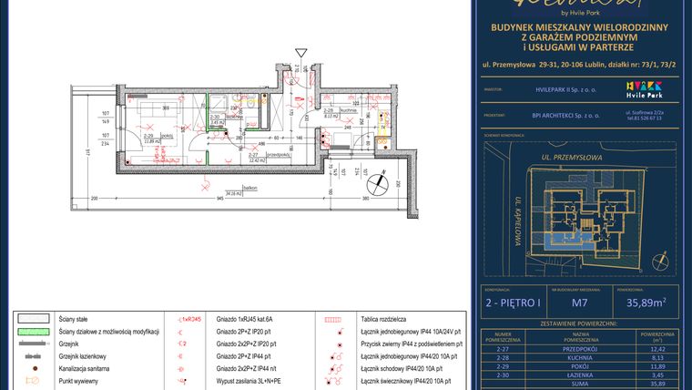 Rzut - Mieszkanie na sprzedaż 2 pokoje o powierzchni 35,89 m² - numer 7 w Revita 21 by Hvile Park