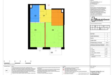 Rzut - Mieszkanie na sprzedaż 2 pokoje o powierzchni 43,64 m² - numer A12 w Augustówka Residence