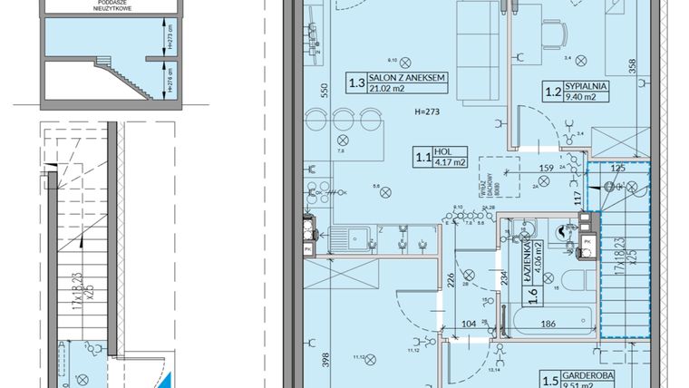 Rzut - Mieszkanie na sprzedaż 4 pokoje o powierzchni 64,03 m² - numer 44B w Domy na Witosa