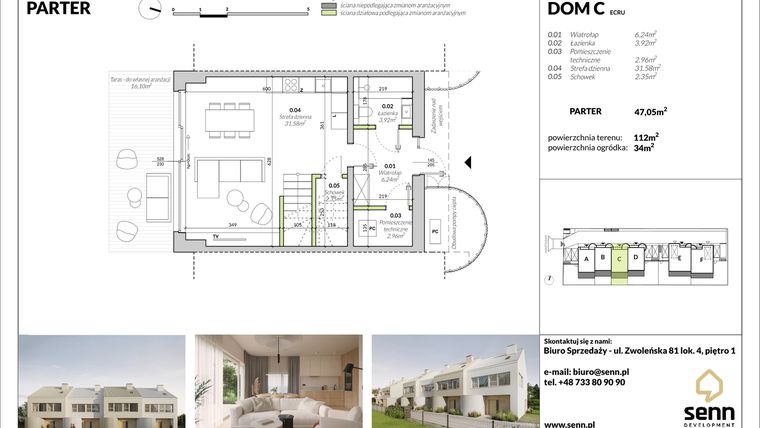 Rzut - Dom na sprzedaż 5 pokoi o powierzchni 101,5 m² - numer C w Osiedle Kwiatów Polskich etap 3