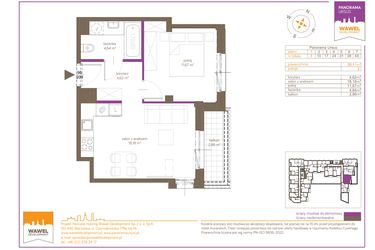 Rzut - Mieszkanie na sprzedaż 2 pokoje o powierzchni 39,11 m² - numer 3 w Panorama Ursus