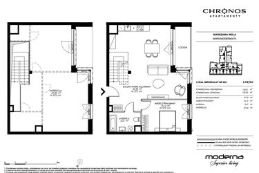 Rzut - Mieszkanie na sprzedaż 4 pokoje o powierzchni 123,35 m² - numer 605 w Chronos