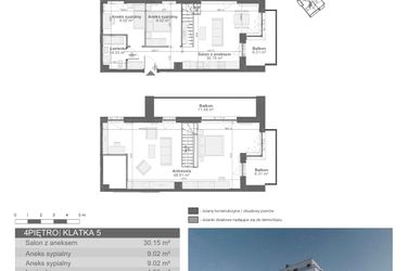 Rzut - Mieszkanie na sprzedaż 5 pokoi o powierzchni 101,63 m² - numer M-98 w Ultra Marina etap I