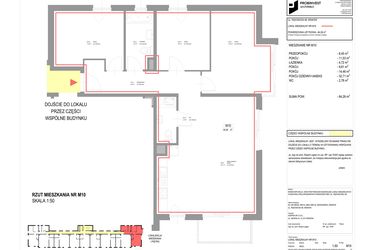 Rzut - Mieszkanie na sprzedaż 2 pokoje o powierzchni 57,49 m² - numer M11 w Pękowicka 96