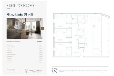 Rzut - Mieszkanie na sprzedaż 4 pokoje o powierzchni 149,83 m² - numer M.40 w Stare Podgórze