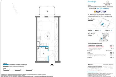 Rzut - Mieszkanie na sprzedaż 1 pokój o powierzchni 28,04 m² - numer A.1.16 w Daszyńskiego Square etap 1