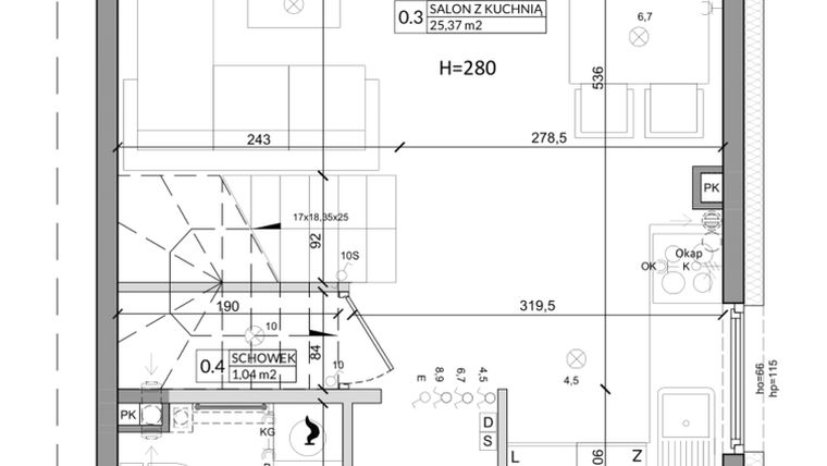 Rzut - Dom na sprzedaż 3 pokoje o powierzchni 76,58 m² - numer 31B w Zielono Mi etap V