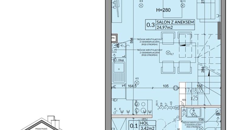 Rzut - Dom na sprzedaż 3 pokoje o powierzchni 65,67 m² - numer 35A w Nova Magdalenka 7