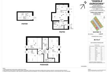 Rzut - Mieszkanie na sprzedaż 4 pokoje o powierzchni 66,19 m² - numer 12D w Osiedle Ogrodowa