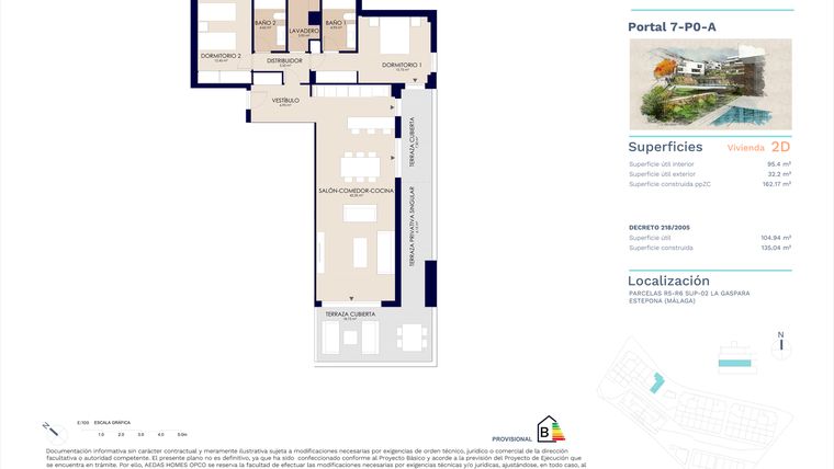 Rzut - Mieszkanie na sprzedaż 2 pokoje o powierzchni 93 m² - numer 7-PO-A w Zenity Azure
