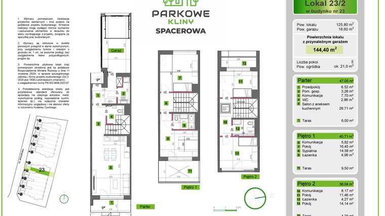 Rzut - Dom na sprzedaż 5 pokoi o powierzchni 144,4 m² - numer 23/2 w Parkowe Kliny