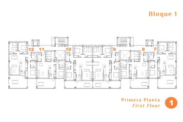 Rzut - Mieszkanie na sprzedaż 2 pokoje o powierzchni 73,22 m² - numer 11 w Mieszkania w San Miguel de Salinas - 24548026