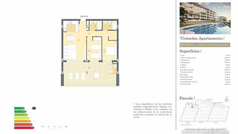 Rzut - Mieszkanie na sprzedaż 2 pokoje o powierzchni 98,74 m² - numer 0-04-B w Apartamenty w Mutxamel - 20642228